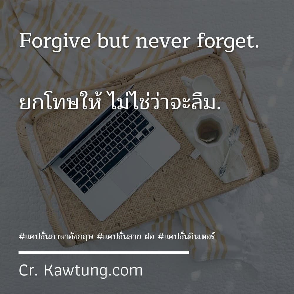 แคปชั่นภาษาอังกฤษ Forgive but never forget.

ยกโทษให้ ไม่ไช่ว่าจะลืม.

