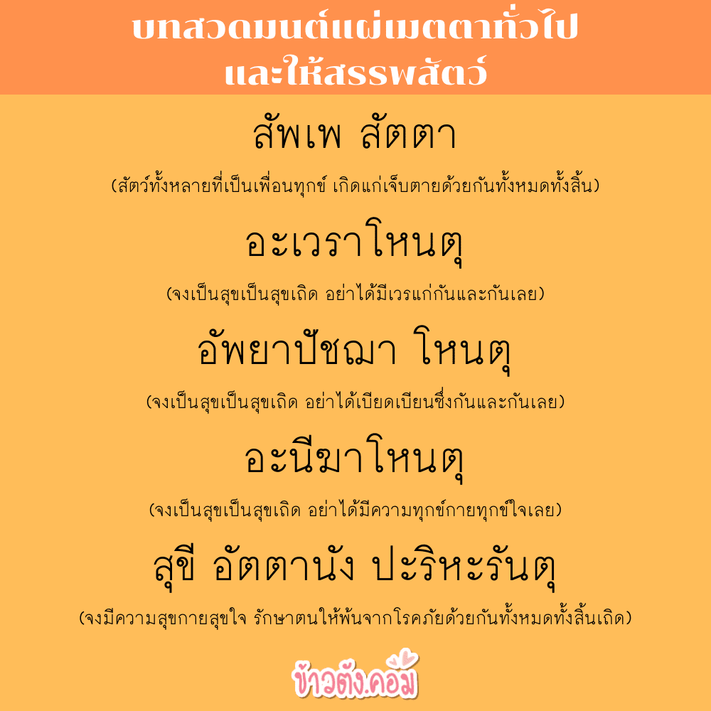 บทสวดมนต์แผ่เมตตาให้แก่ตนเองและผู้อื่น เสริมบารมีให้มีจิตเมตตา บทสวดมนต์แผ่เมตตาให้แก่ตนเองและผู้อื่น เสริมบารมีให้มีจิตเมตตา