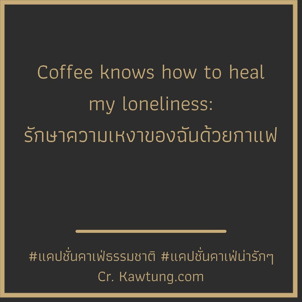 Coffee knows how to heal my loneliness: รักษาความเหงาของฉันด้วยกาแฟ