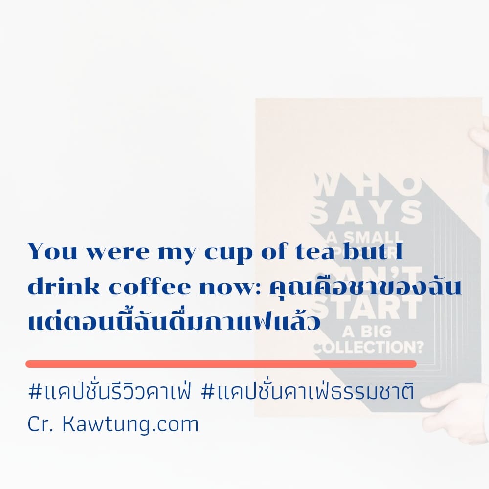 You were my cup of tea but I drink coffee now: คุณคือชาของฉัน แต่ตอนนี้ฉันดื่มกาแฟแล้ว