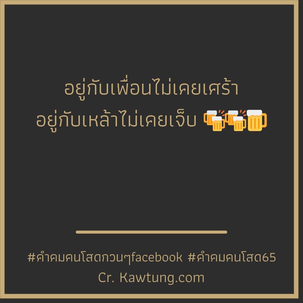 คําคมคนโสดกวนๆfacebook คำคมคนโสด65 อยู่กับเพื่อนไม่เคยเศร้า อยู่กับเหล้าไม่เคยเจ็บ 🍻🍻🍺