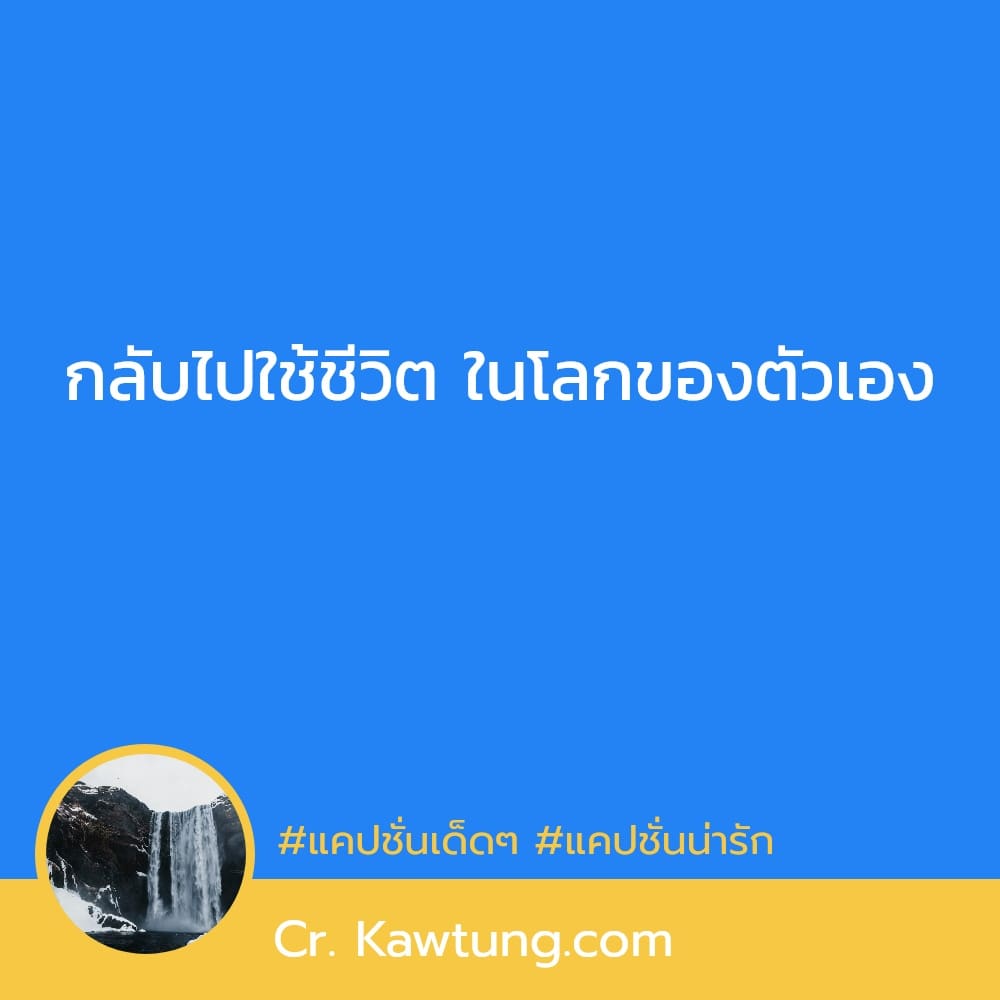 กลับไปใช้ชีวิต ในโลกของตัวเอง