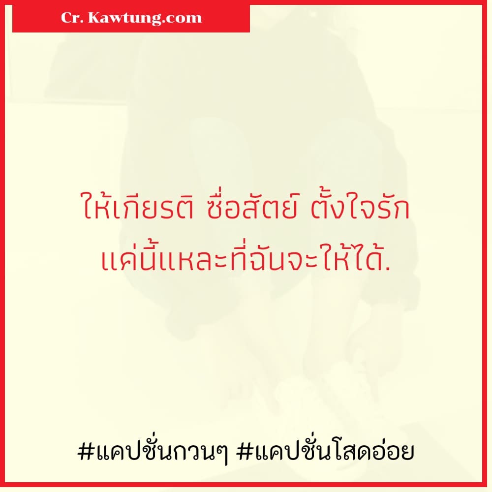 ให้เกียรติ ซื่อสัตย์ ตั้งใจรัก แค่นี้แหละที่ฉันจะให้ได้.