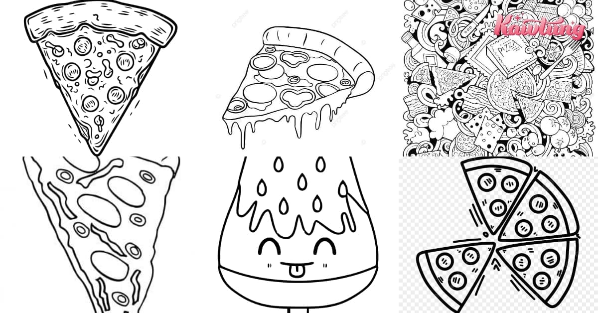 Desenhos Kawaii para colorir  Pizza coloring page, Easy coloring pages,  Shopkins colouring pages