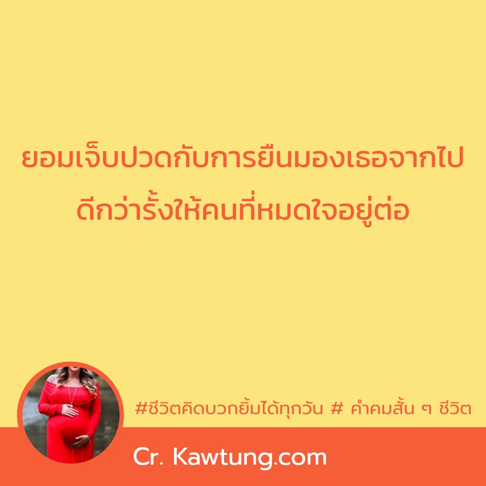 ชีวิตคิดบวกยิ้มได้ทุกวัน  คำคมสั้น ๆ ชีวิต ยอมเจ็บปวดกับการยืนมองเธอจากไป ดีกว่ารั้งให้คนที่หมดใจอยู่ต่อ