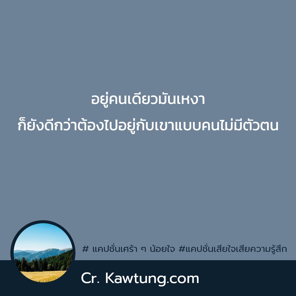 อยู่คนเดียวมันเหงา ก็ยังดีกว่าต้องไปอยู่กับเขาแบบคนไม่มีตัวตน